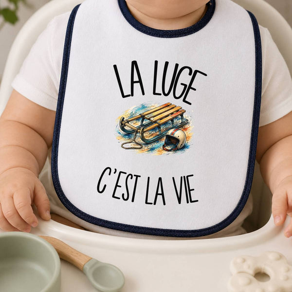 Bavoir Bébé La luge c'est la vie