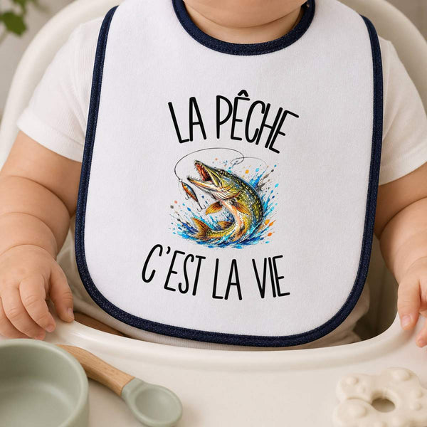 Bavoir Bébé La pêche c'est la vie