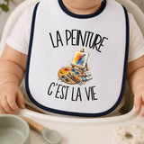 Bavoir Bébé La peinture c'est la vie