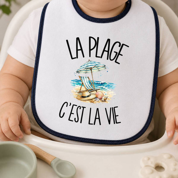 Bavoir Bébé La plage c'est la vie