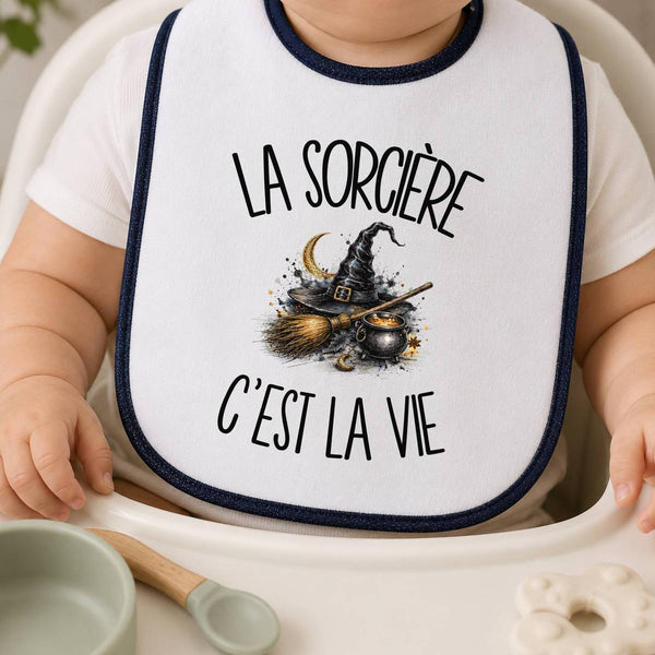 Bavoir Bébé La sorcière c'est la vie