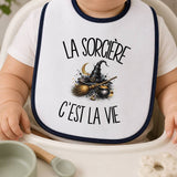 Bavoir Bébé La sorcière c'est la vie