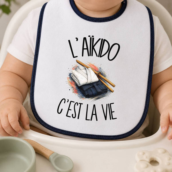 Bavoir Bébé L'aïkido c'est la vie