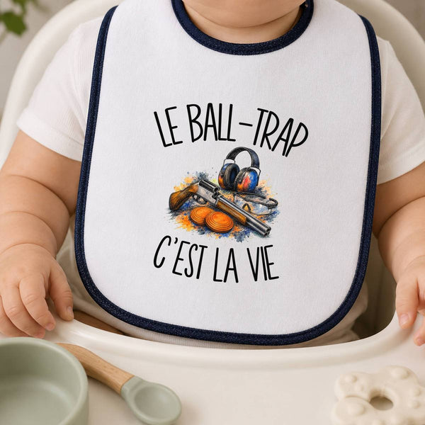 Bavoir Bébé Le ball-trap c'est la vie