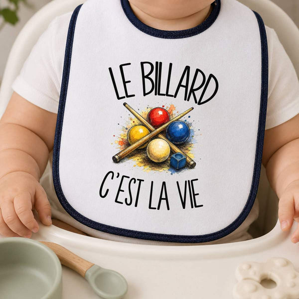 Bavoir Bébé Le billard c'est la vie