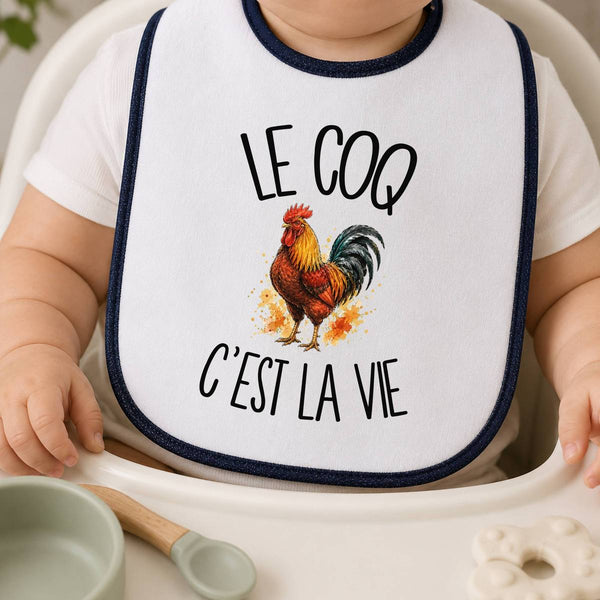 Bavoir Bébé Le coq c'est la vie