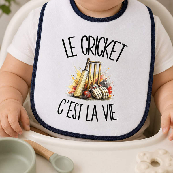 Bavoir Bébé Le cricket c'est la vie