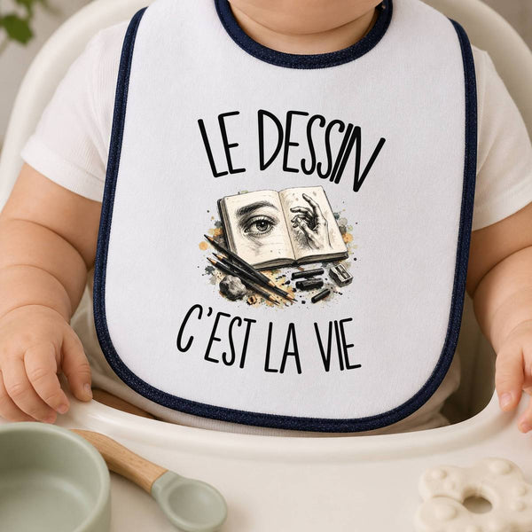 Bavoir Bébé Le dessin c'est la vie