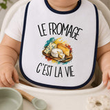 Bavoir Bébé Le fromage c'est la vie