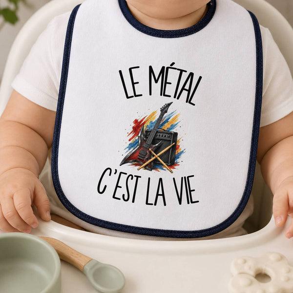 Bavoir Bébé Le métal c'est la vie