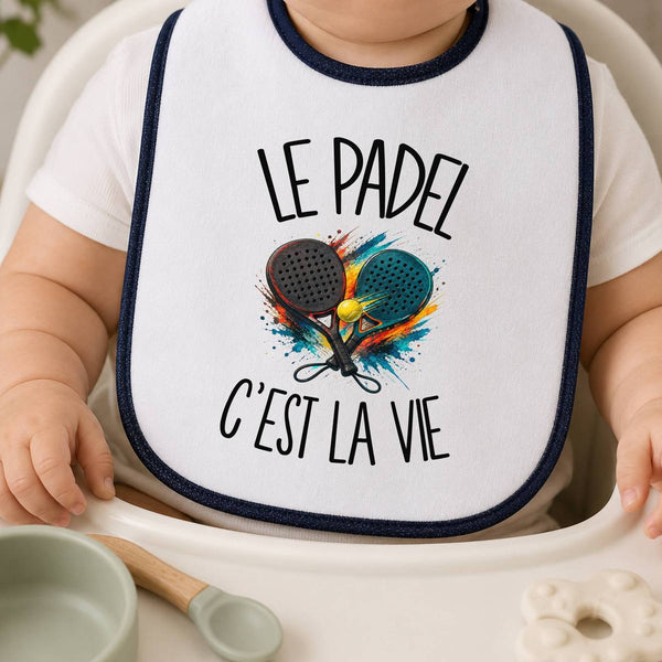 Bavoir Bébé Le padel c'est la vie