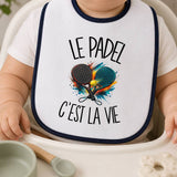 Bavoir Bébé Le padel c'est la vie