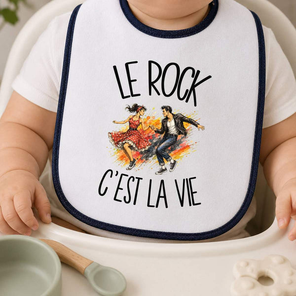 Bavoir Bébé Le rock c'est la vie