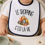 Bavoir Bébé Le shopping c'est la vie