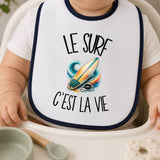 Bavoir Bébé Le surf c'est la vie
