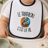 Bavoir Bébé Le triathlon c'est la vie