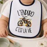 Bavoir Bébé L'enduro c'est la vie