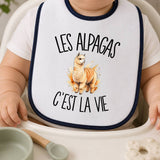 Bavoir Bébé Les alpagas c'est la vie