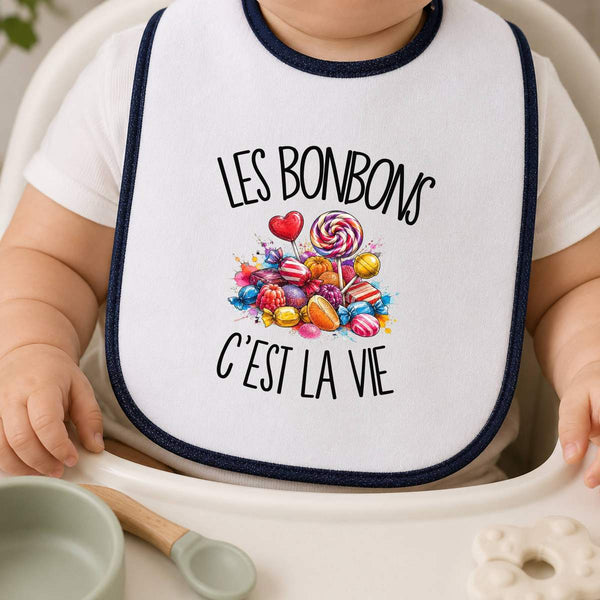Bavoir Bébé Les bonbons c'est la vie