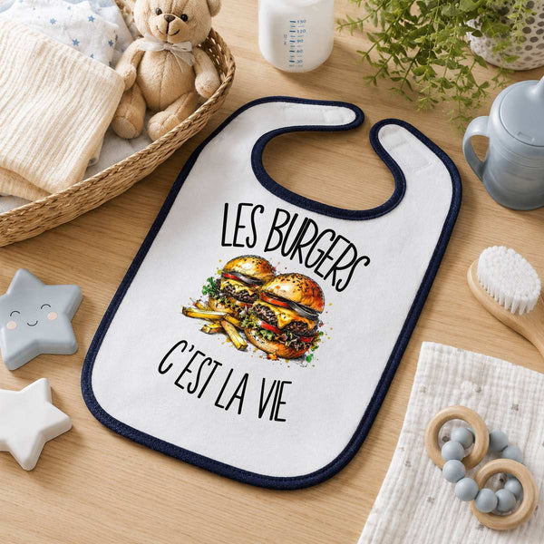 Bavoir Bébé Les burgers c'est la vie