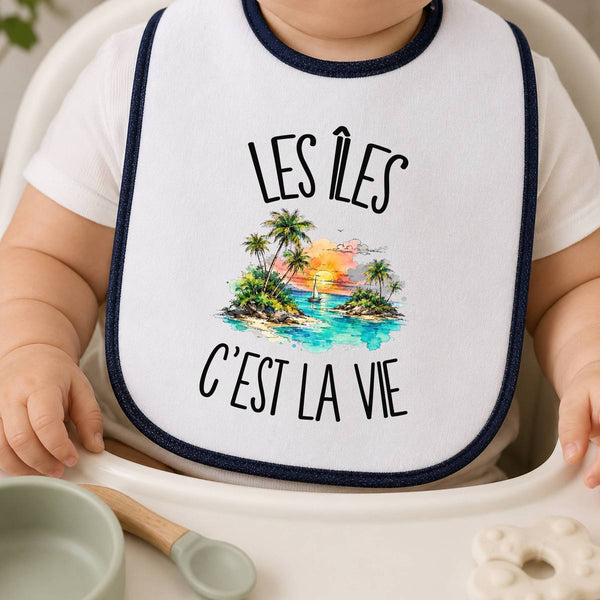 Bavoir Bébé Les îles c'est la vie