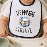 Bavoir Bébé Les mangas c'est la vie