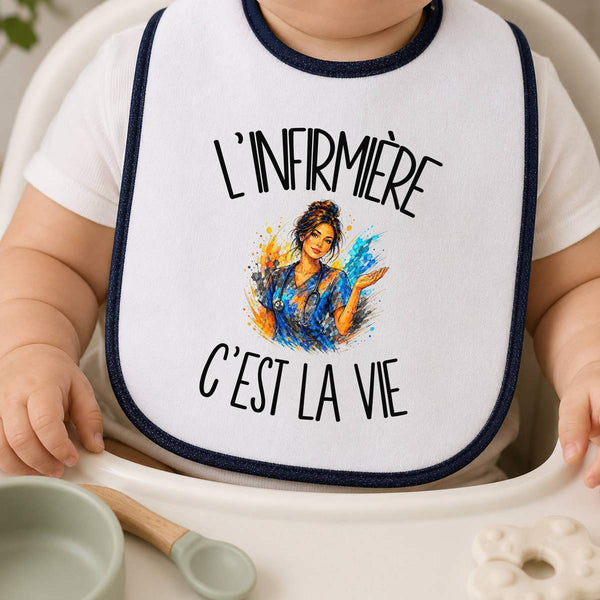 Bavoir Bébé L'infirmière c'est la vie