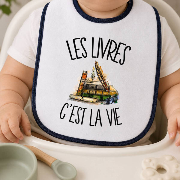 Bavoir Bébé Les livres c'est la vie
