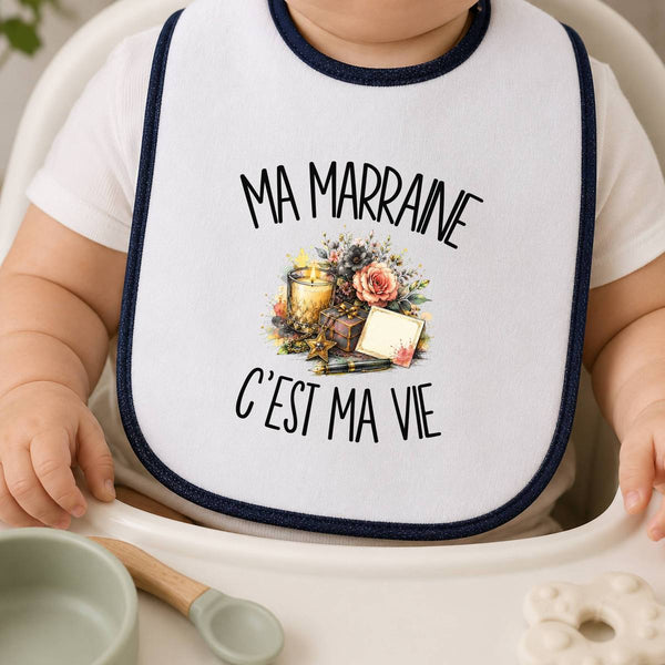 Bavoir Bébé Ma marraine c'est ma vie