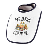 Bavoir Bébé Mes jumeaux c'est ma vie