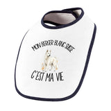 Bavoir Bébé Mon Berger Blanc Suisse c'est ma vie