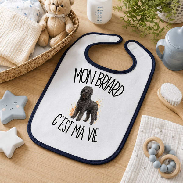 Bavoir Bébé Mon Briard c'est ma vie