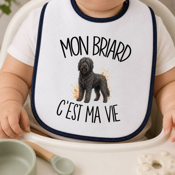 Bavoir Bébé Mon Briard c'est ma vie
