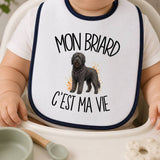 Bavoir Bébé Mon Briard c'est ma vie
