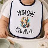 Bavoir Bébé Mon chat c'est ma vie