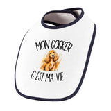 Bavoir Bébé Mon Cocker c'est ma vie