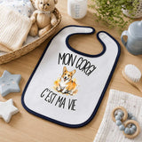 Bavoir Bébé Mon Corgi c'est ma vie