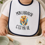 Bavoir Bébé Mon Labrador c'est ma vie