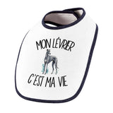 Bavoir Bébé Mon Lévrier c'est ma vie