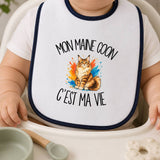 Bavoir Bébé Mon Maine Coon c'est ma vie