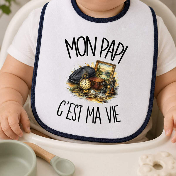 Bavoir Bébé Mon papi c'est ma vie