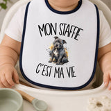 Bavoir Bébé Mon Staffie c'est ma vie