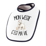 Bavoir Bébé Mon Westie c'est ma vie