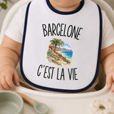Bavoir Bébé Barcelone c’est la vie