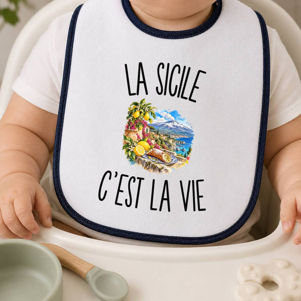 Bavoir Bébé La Sicile c’est la vie