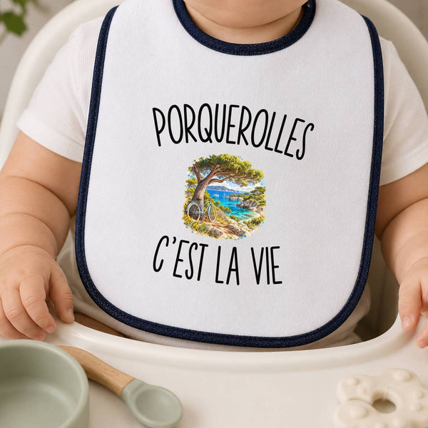 Bavoir Bébé Porquerolles c’est la vie