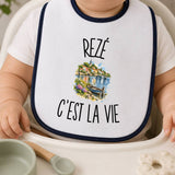 Bavoir Bébé Rezé c’est la vie