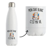 Gourde Isotherme Mon Chat Blanc c’est ma vie