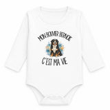 Body Bébé Manches Longues Mon Bouvier Bernois c'est ma vie
