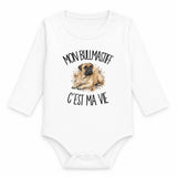Body Bébé Manches Longues Mon Bullmastiff c'est ma vie